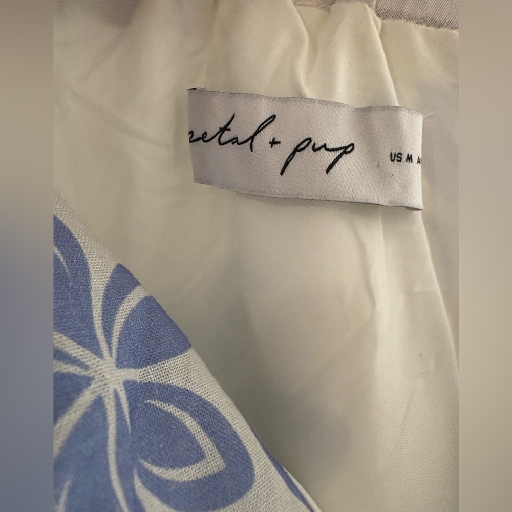 Petal + Pup Dylan One Shoulder floral print side pockets Mini Dress size M - Picture 8 of 9